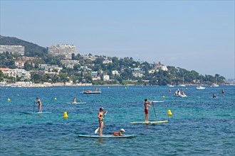 Stand-Up-Paddle-Surfing, Cannes, Cote d´Azur, France