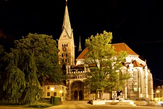 Augsburg cathedral at night, Germany, Bavaria, Augsburg