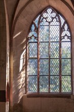 Stained glass windows in the Cistercian monastery Kiedrich, Rheingau, Hesse, Germany