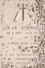 Jerusalem Old Town, mountain Zion, grave Oskar Schindler Catholic cemetery, Israel