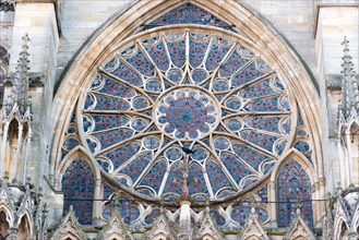 A stained glass window in the cathedral at Chalon en Champagne France