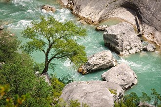 rock, france, Canyon, Provence, landscape, scenery, countryside, nature, river,