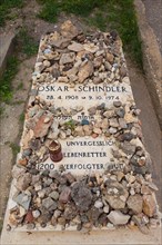 Israel, Jerusalem, Old City, Mt. Zion, gravesite of Oskar Schindler, Christian businessman who savd the lives of Jews during the Holocaust, 1939-1945