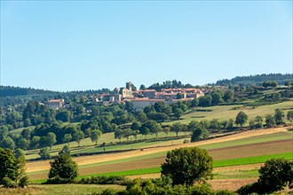 Village of Pradelles labelled les plus beaux villages de France on Stevenson trail, Haute-Loire, Auvergne Rhone Alpes, France