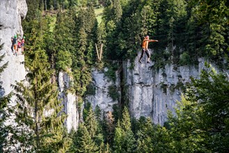 Via Ferrata Ladders of Death, Charquemont, France, Europe.