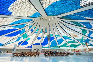 Cathedral Catedral Metropolitana Nossa Senhora Aparecida, Interior, Architect Oscar Niemeyer, Brasília, Federal District