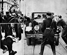 1934 - The moment of Assassination in Marseilles, France, of King Alexander of Yugoslavia (Alexander the Unifier) & M Barthou, French Minister  (The body of the Assassin, Bulgarian revolutionary Vlado...