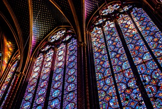 Interior of Saint Chapelle in Paris