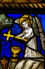 Agony in the Garden, detail, angel, Life of Jesus Christ and the Virgin Mary, circa 1440-1446, German Stained Glass, 15th century, Boppard-am-Rhein, G