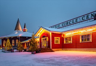 Rovaniemi, Finland - November 29, 2018: A restaurants in the Santa Claus Village and Park