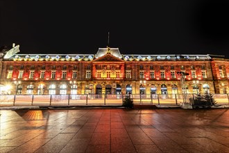 Kleber square (Place Kleber) with ice rink in Strasbourg, France