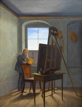 Caspar David Friedrich in His Studio, Georg Friedrich Kersting, 1811, Alte Nationalgalerie, Berlin, Germany, Europe