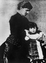 Winston Churchill aged 2 with his mother, Lady Randolph Churchill. Dublin. 1876