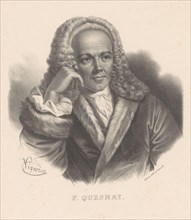 Portrait of François Quesnay, F. Quesnay (title on object), print maker: Pierre Roch Vigneron, printer: Ligny frères, publisher: V. Rosselin, Paris, 1830 - 1853, paper, height 359 mm × width 276 mm, p...