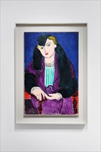 Nice, France - November 20, 2023: "Portrait in a blue coat" by Henri Matisse, 1935. At the Musee Matisse in Nice, France.