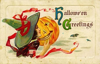 Vintage Halloween Greetings card