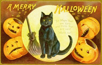 Vintage Halloween Greetings card