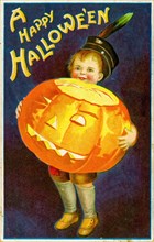 Vintage Halloween Greetings card