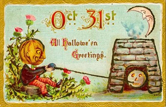 Vintage Halloween Greetings card