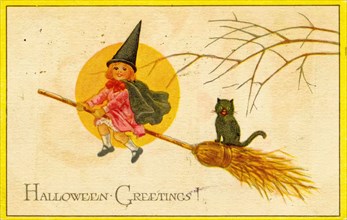 Vintage Halloween Greetings card