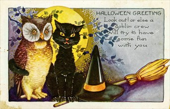 Vintage Halloween Greetings card