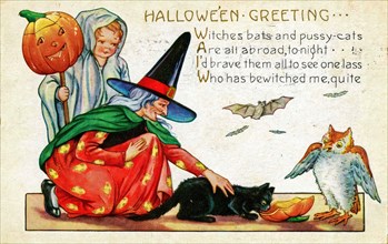 Vintage Halloween Greetings card