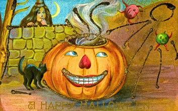 Vintage Halloween Greetings card