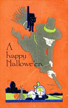 Vintage Halloween Greetings card