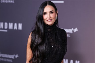 Hollywood, United States. 12th Nov, 2024. HOLLYWOOD, LOS ANGELES, CALIFORNIA, USA - NOVEMBER 12: Demi Moore wearing Erdem arrives at the Los Angeles Premiere Of Paramount 's Original Series 'Landman' ...