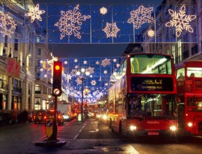 Christmas Lights Regent Street London U.K. Europe