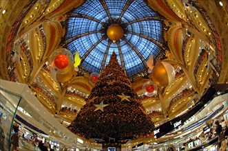 Galeries Lafayette department store, Christmas time, Paris, France