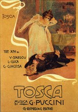 TOSCA Poster for 1900 production of Puccini's opera at the Teatro Costanzi in Rome