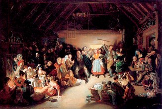 Snap-Apple Night, painted by Irish artist Daniel Maclise in 1833. It was inspired by a Halloween party he attended in Blarney, I