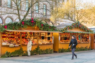 Christmas market in the center of Strasbourg, wine route, Alsace, Bas-Rhin, France