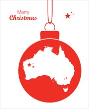 Merry Christmas Map Australia