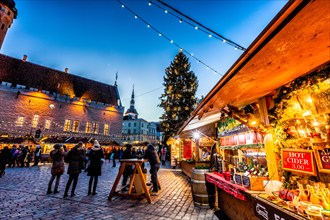 Traditional Christmas market in Tallinn old town.