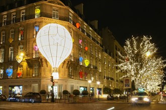 The boutique Dior decorated for Christmas, Paris, France.