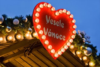 PRAGUE, CZECH REPUBLIC- DEC 02, 2015: Prague Christmas market on Old Town Square. Centre of Prague is UNESCO protected.