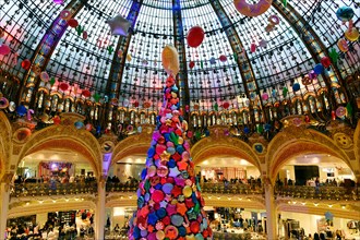 Galeries Lafayette Christmas glass roof - Paris 9th - France