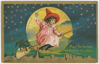 vintage halloween postcard