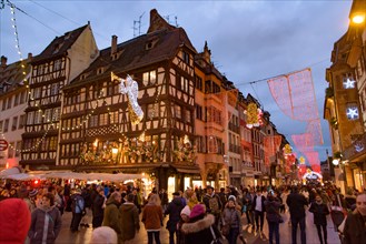 2018 Christmas market in Strasbourg, the capital de Noel in Alsace area, France