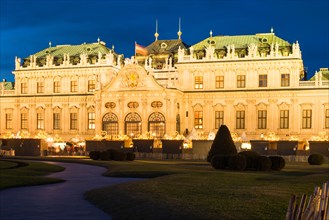 Belvedere Palace at Christmas, UNESCO World Heritage Site, Vienna, Austria, Europe