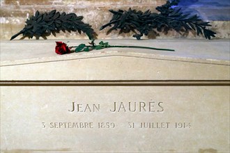 The Pantheon is the burial place for many famous French people. The crypt.  Jean Jaures. Paris. France.