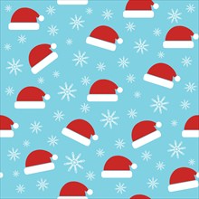 Santa Claus hats seamless pattern. Christmas vector illustration