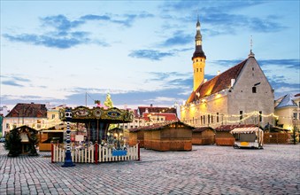 Christmas in Tallinn. Town Hall Square, Estonia.