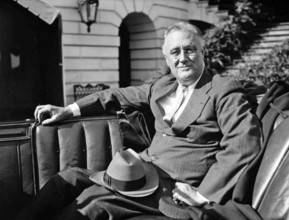 FRANKLIN D. ROOSEVELT (1882-1945) American statesman as President about 1935