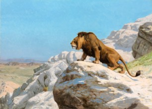 Lion on the Watch, painting by Jean Léon Gérôme, circa 1885