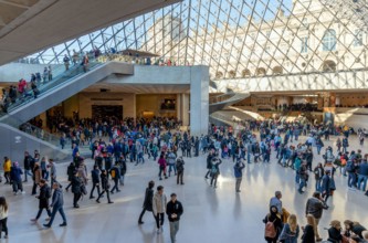 Tourists visit Louvre museum on December 30, 2019 in Paris. Louvre is the world's largest and most visited art museum in the world.