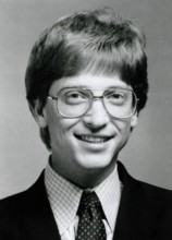 Young Bill Gates, software developer, president and CEO of Microsoft, in the 1980s.