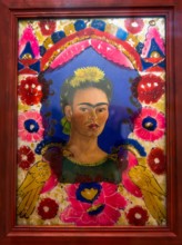 Frida Kahlo  painting The Frame, Pompidou Centre, a museum of modern art, Paris, France